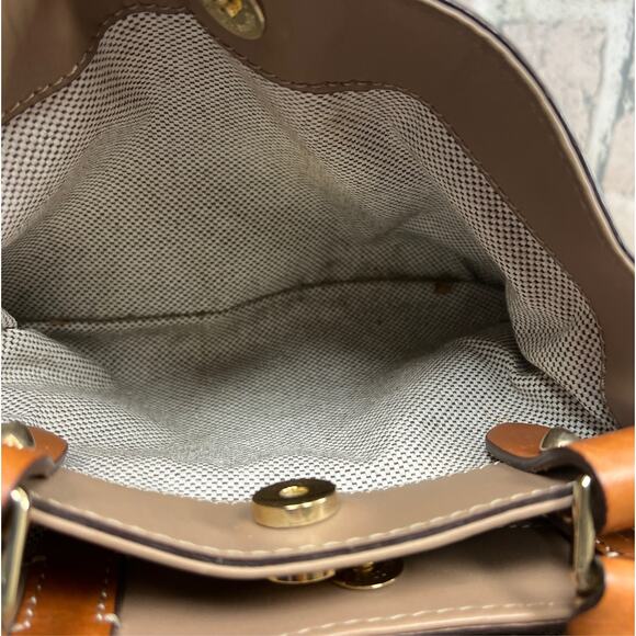 Dooney & Bourke Light Brown City Dawson European Smooth Leather Satchel Bag - Picture 10 of 14